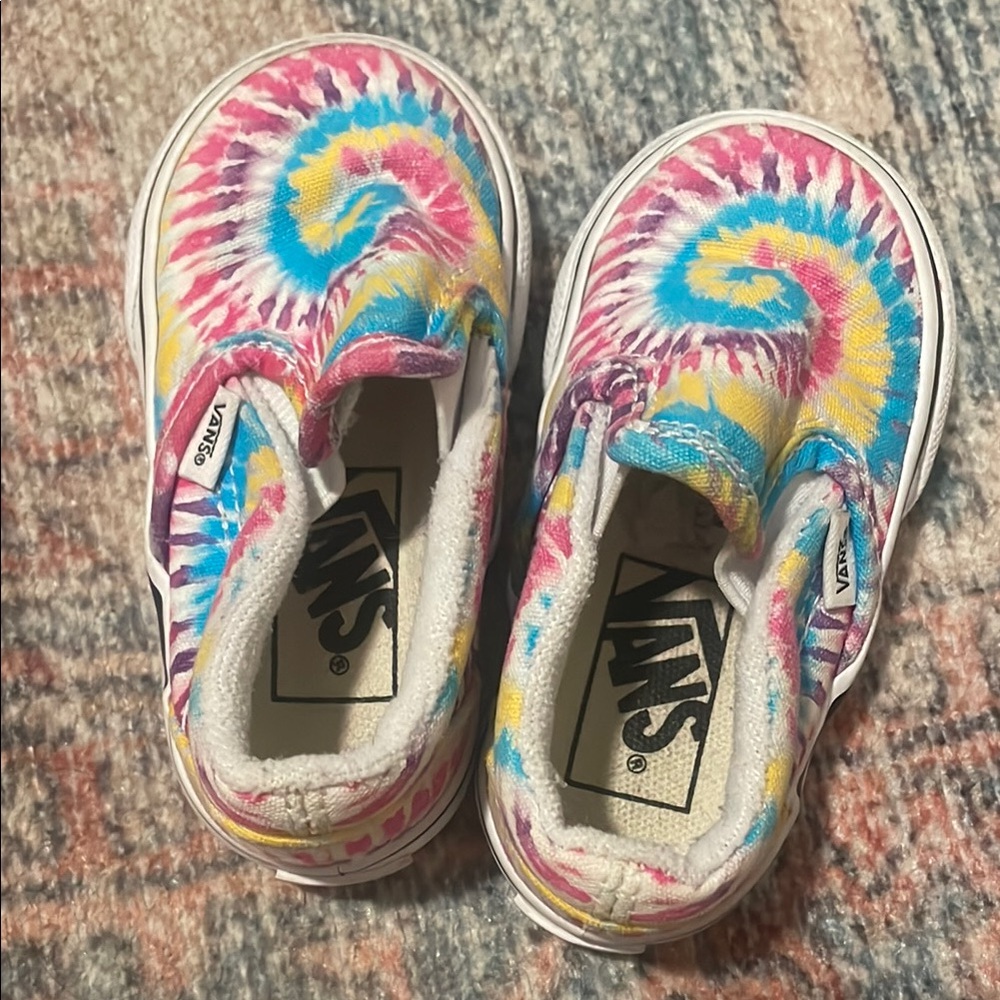 Vans Pink and Yellow Tie-Dye Sneakers